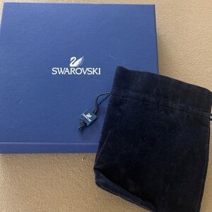 Swarovski like new Navy Blue Box with drawstring pouch
